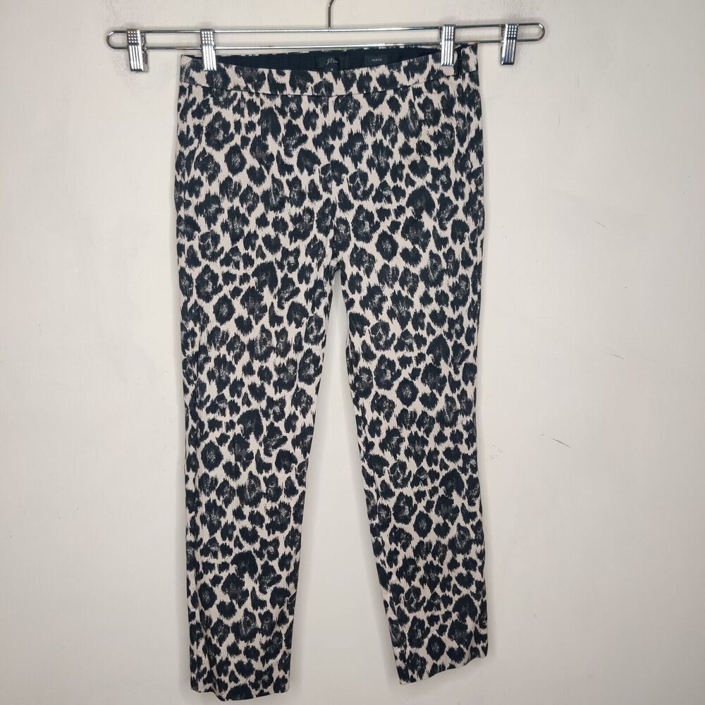 J. Crew Cheetah Pattern Martie Pants Ankle Skinny‎
